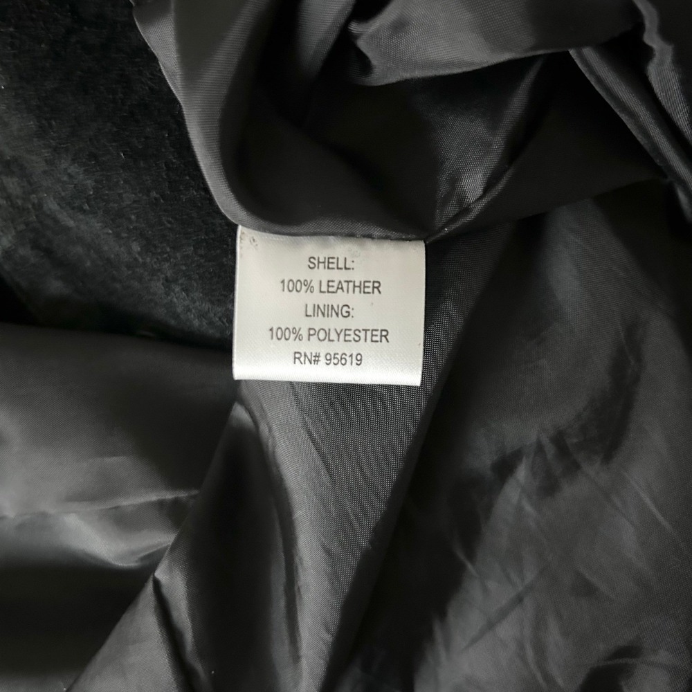 Vintage Outfit JPR Leather Black Suede Trench Coat Jacket Longline Button Size 8 - Picture 7 of 7